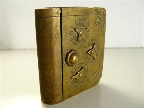 metal antique combination lock box tiny|vintage wooden lock box.